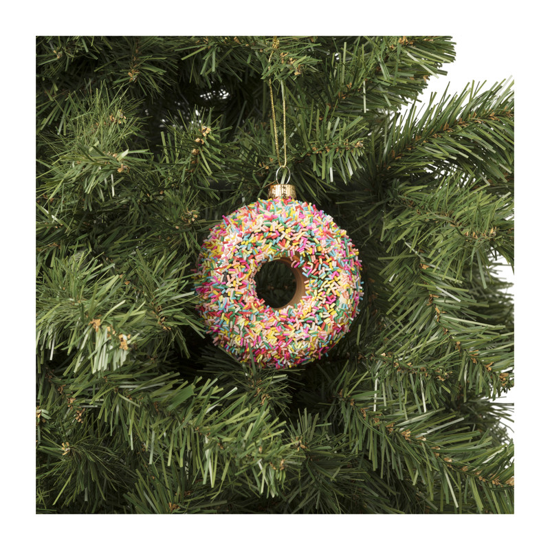 Kersthanger donut - diverse varianten - 9.3x9x3.5 cm