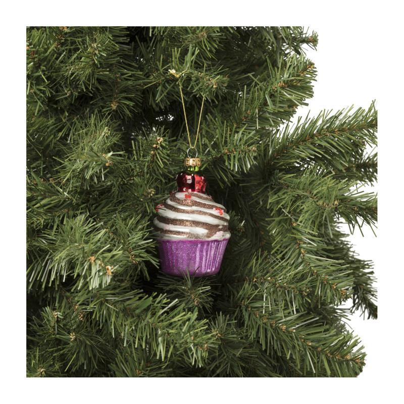 Kersthanger cupcake - diverse varianten - ø7x10 cm