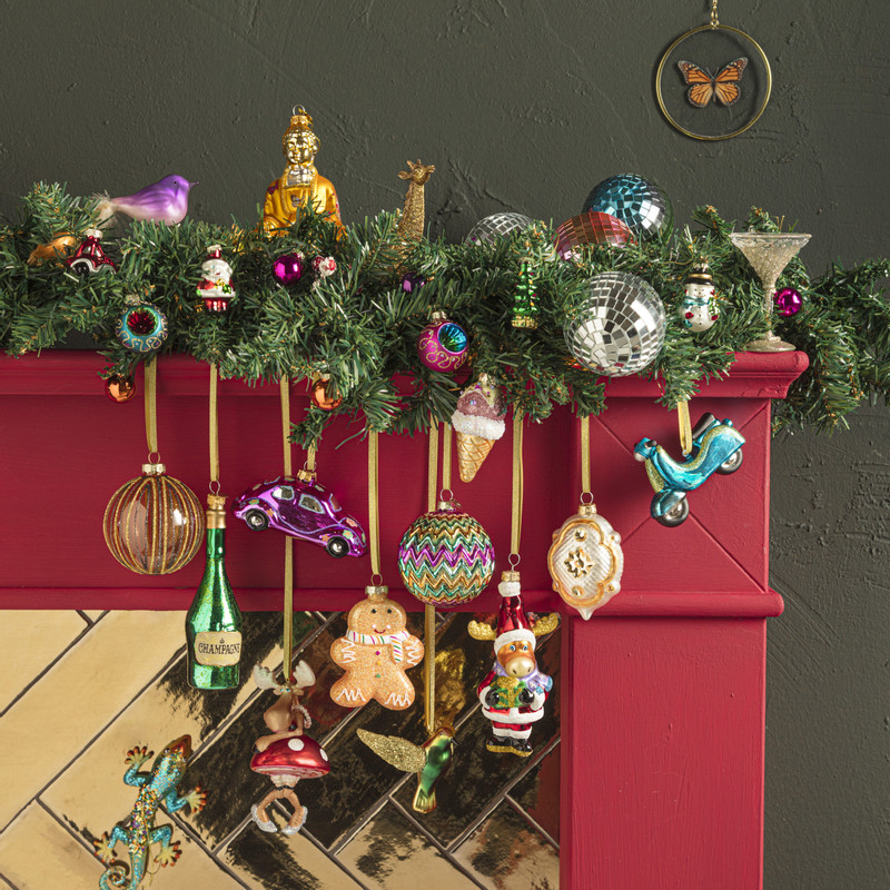 Kersthanger rendier santa lady - glas - 14.8x7.2x6.8 cm