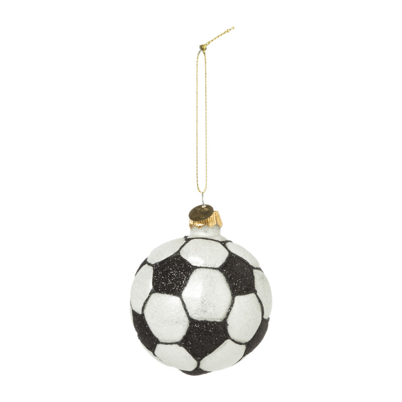 Kersthanger voetbal - glas - ø7x6.7 cm