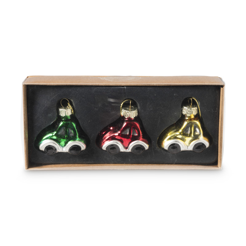 Kersthanger mini auto - set van 3 - 5 cm