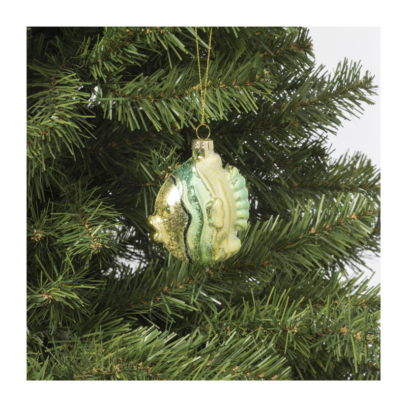 Kersthanger maanvis - multikleur - 8x7x3.5 cm