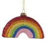 Kersthanger regenboog glitter - multikleur - 5x10x2 cm