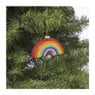 Kersthanger regenboog glitter - multikleur - 5x10x2 cm