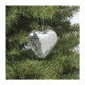 Kersthanger disco hart - zilverkleurig - 9x9.5x3.5 cm