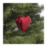 Kersthanger disco hart - rood - 9x9.5x3.5 cm