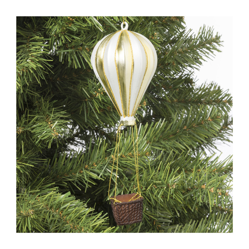 Kersthanger luchtballon - glas - diverse varianten - ø7x20 cm