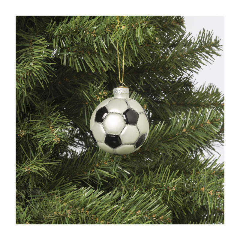 Kersthanger voetbal - glas - ø6.3 cm