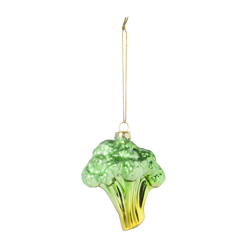 Kersthanger broccoli - glas - 9.5x8x6 cm