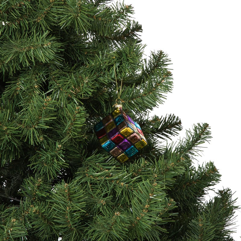 Kersthanger kubus - glas - 5.5x5.5x5.5 cm