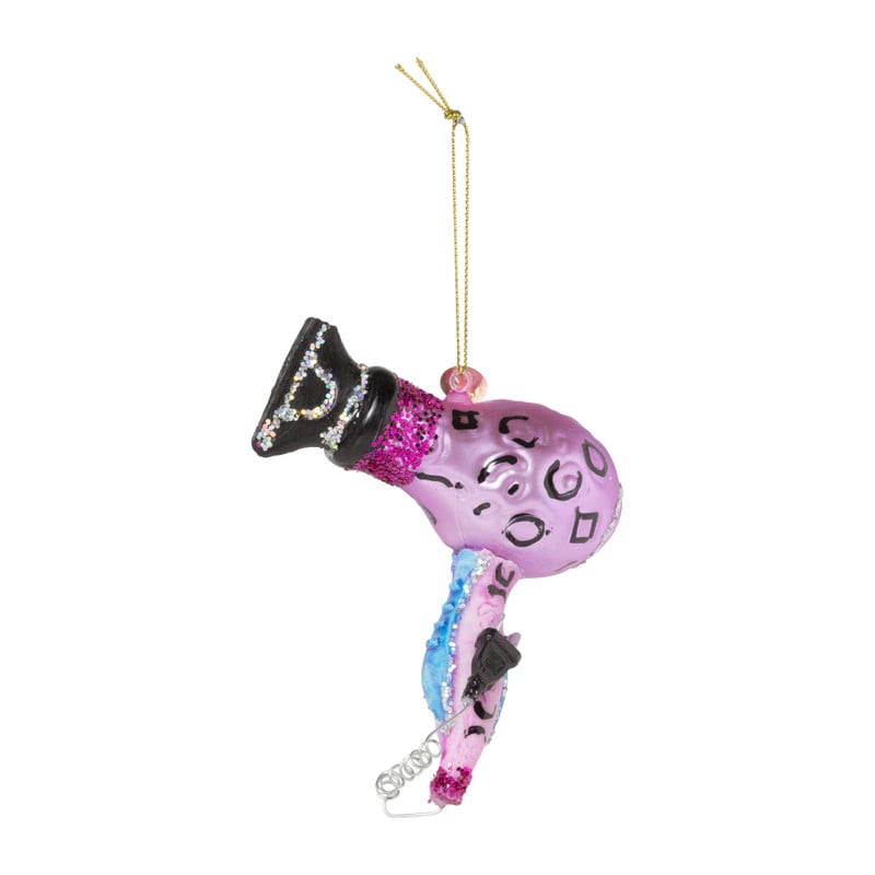 Kersthanger föhn - glas - 9.5x12.6x4.5 cm