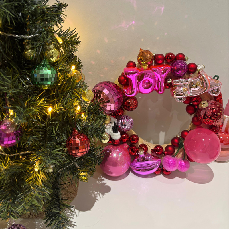 Kersthanger lippen roze - glas - 6.4x8.3x4 cm