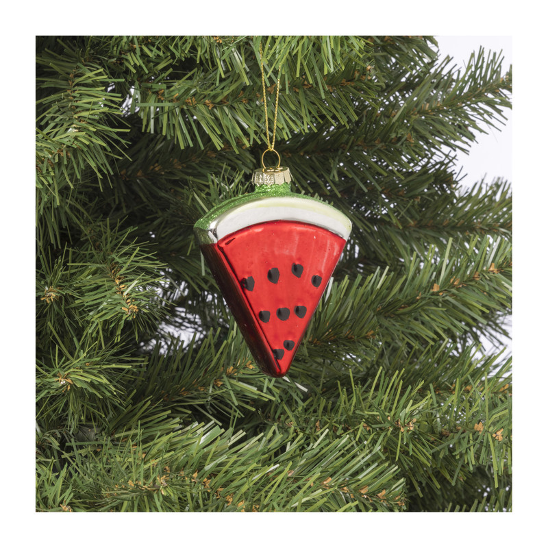 Kersthanger watermeloen - glas - 9.5x7.3x2.8 cm
