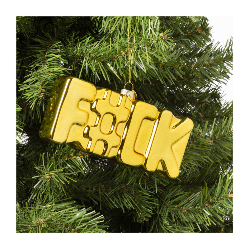 Kersthanger F#CK - glas - 7.6x14.8x3.5 cm
