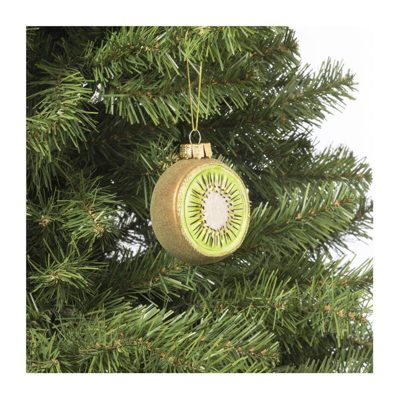Kersthanger kiwi - glas - 9.5x6.3x2.8 cm