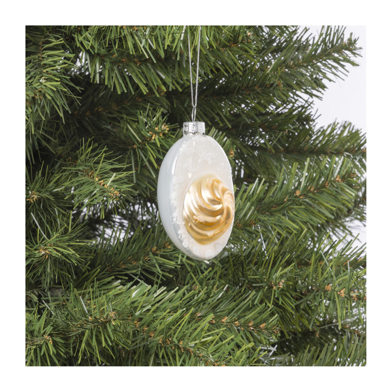 Kersthanger gevuld eitje - glas - 11.6x7.4x6.5 cm