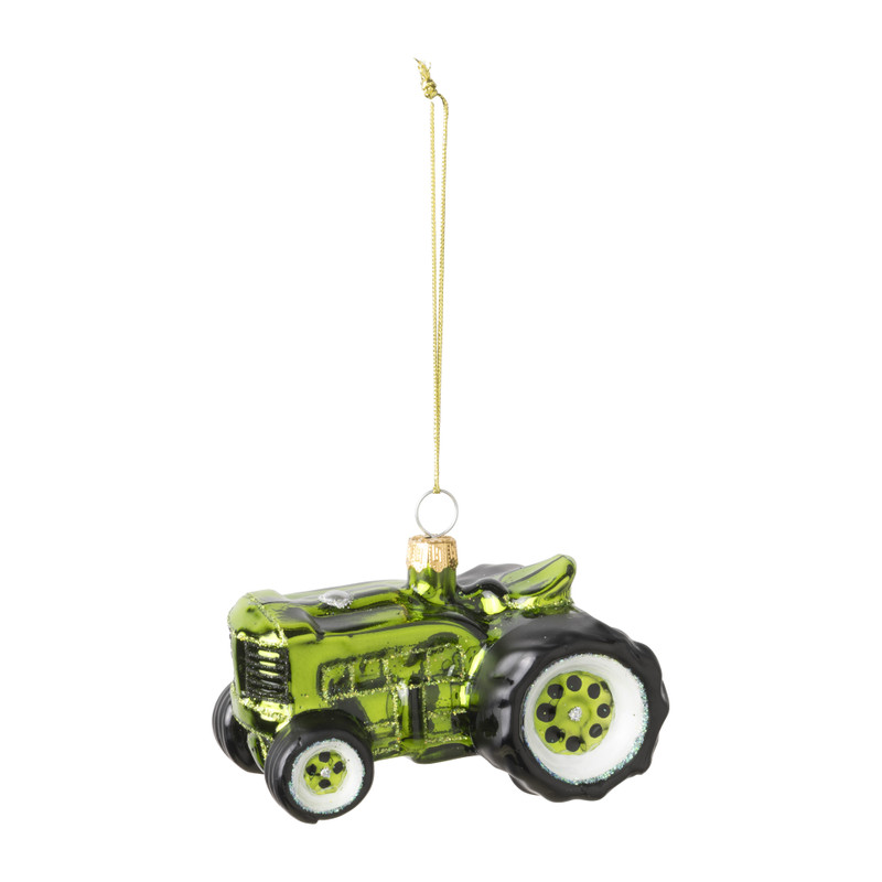 Kersthanger tractor - glas - 5.6x9.1x6.1 cm
