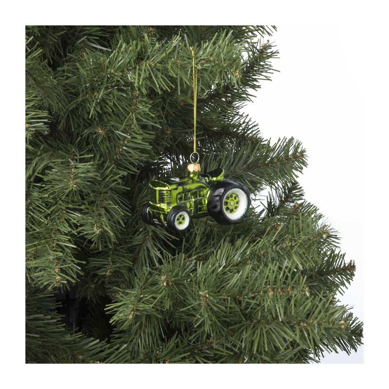 Kersthanger tractor - glas - 5.6x9.1x6.1 cm
