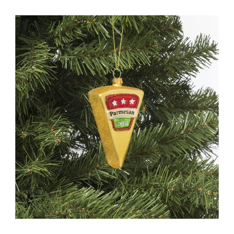 Kersthanger parmezaanse kaas - glas - 10.3x6.3x2.7 cm