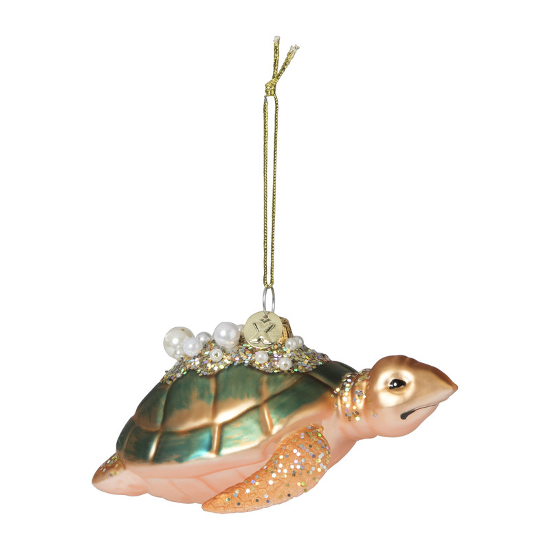 Kersthanger schildpad - glas - 4x9.4x9 cm