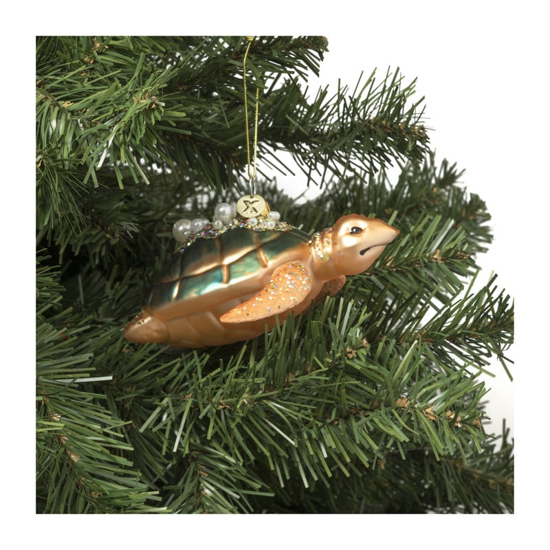 Kersthanger schildpad - glas - 4x9.4x9 cm