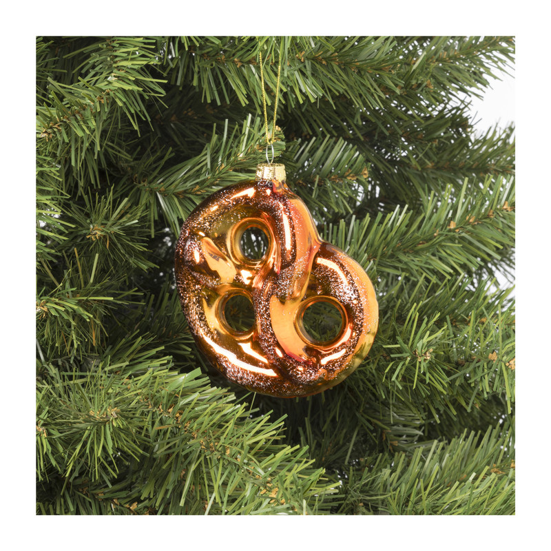 Kersthanger pretzel - glas - 11.5x11x2.9 cm