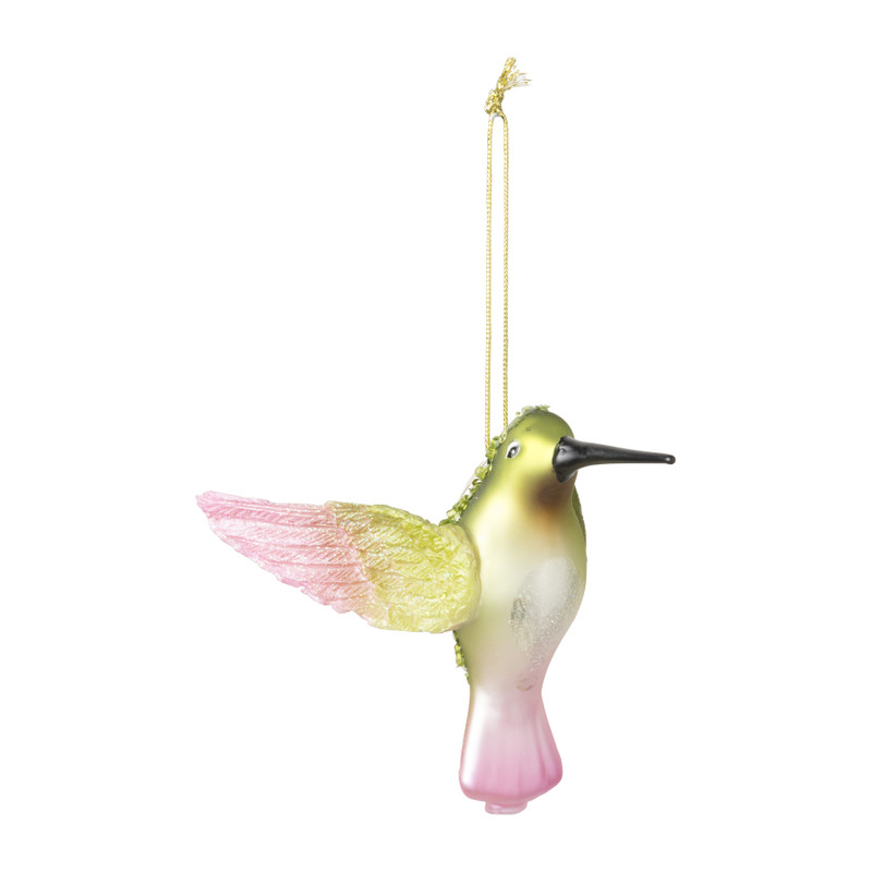 Kersthanger vogel - glas - 7x9.7x6.5 cm