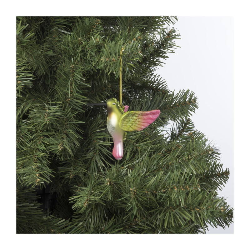 Kersthanger vogel - glas - 7x9.7x6.5 cm