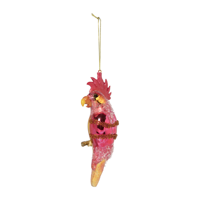 Kersthanger kaketoe - glas - 17.7x6.5x5.6 cm