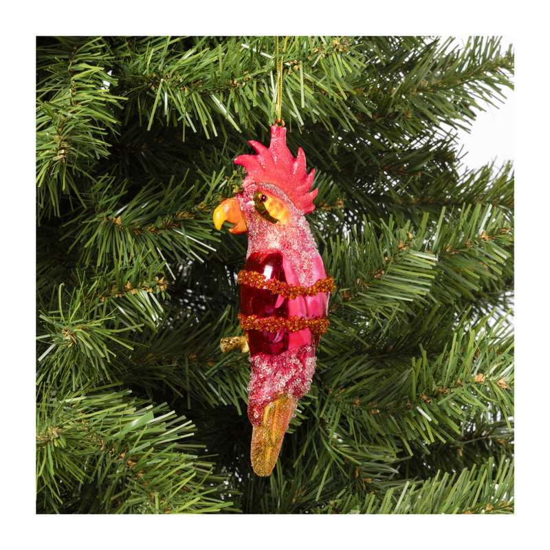 Kersthanger kaketoe - glas - 17.7x6.5x5.6 cm