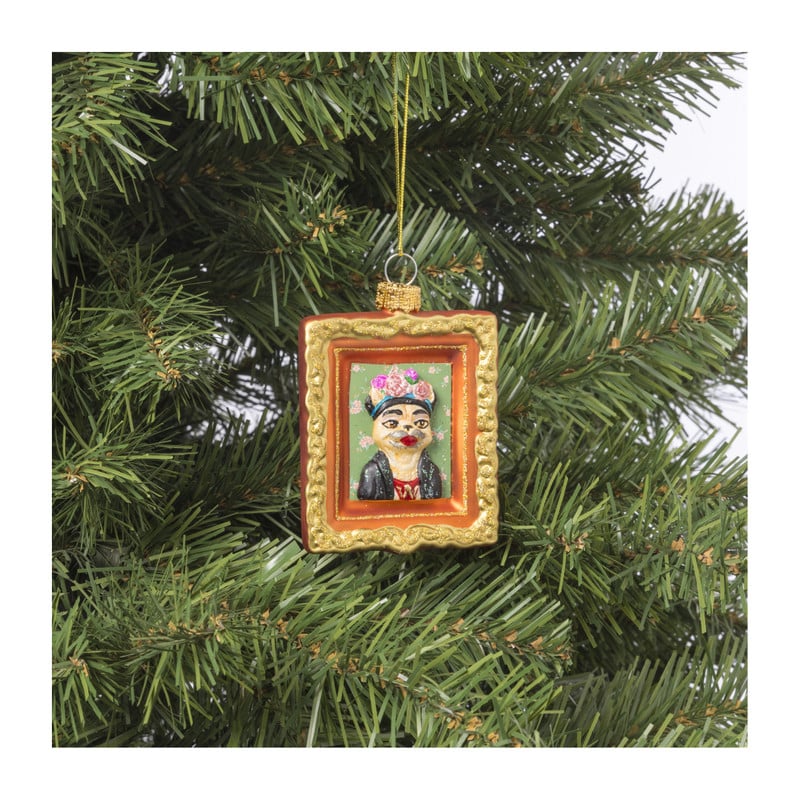 Kersthanger schilderij hond - diverse varianten - glas