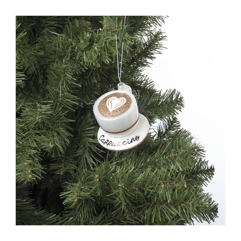 Kersthanger cappuccino - glas - ø8.7x6.5 cm