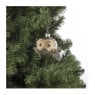 Kersthanger uil met veren - glas - 8.5x8.2x7.6 cm