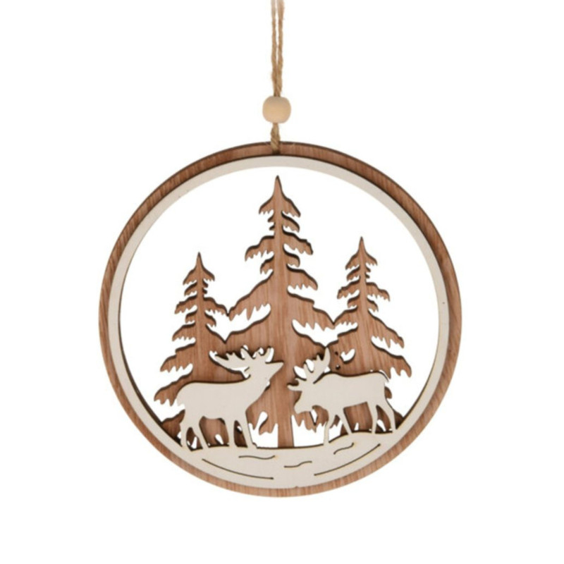 Kersthanger hout - diverse varianten - ø12 cm