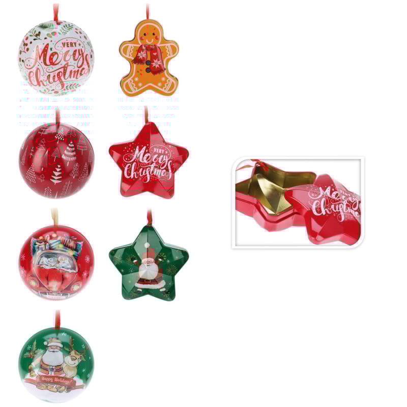 Kersthanger voorraadblik - diverse varianten - ø7.5 cm