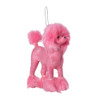 Kersthanger poedel - roze - 11x9x5 cm