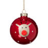 Kerstbal rendier - rood