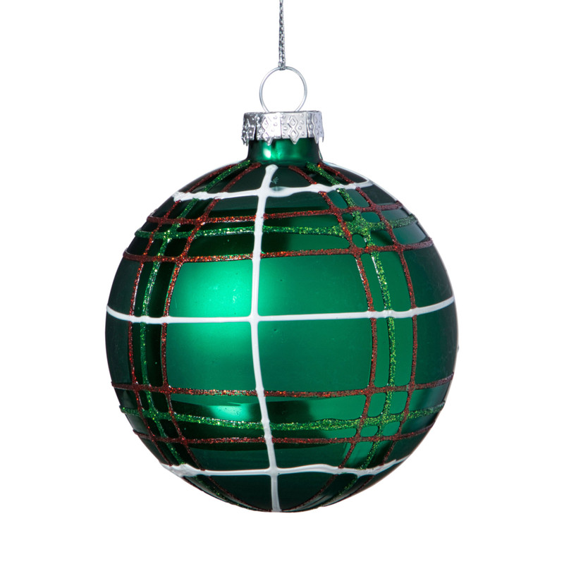 Kerstbal geruit - groen