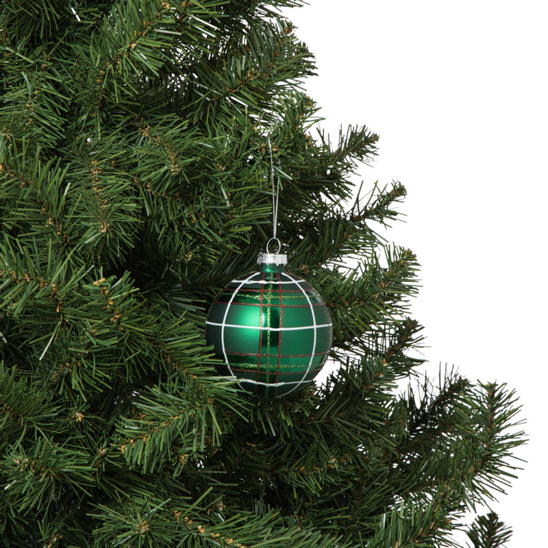 Kerstbal geruit - groen