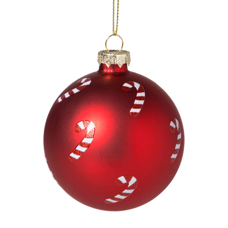 Kerstbal zuurstok - rood