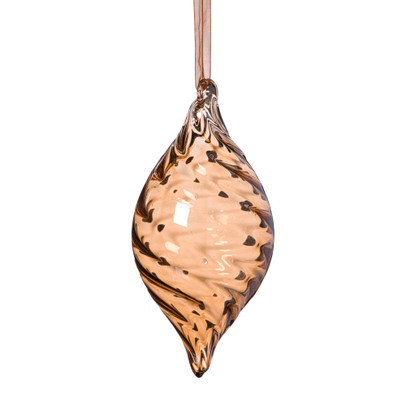 Kersthanger olive - bruin - ø6.5x13 cm