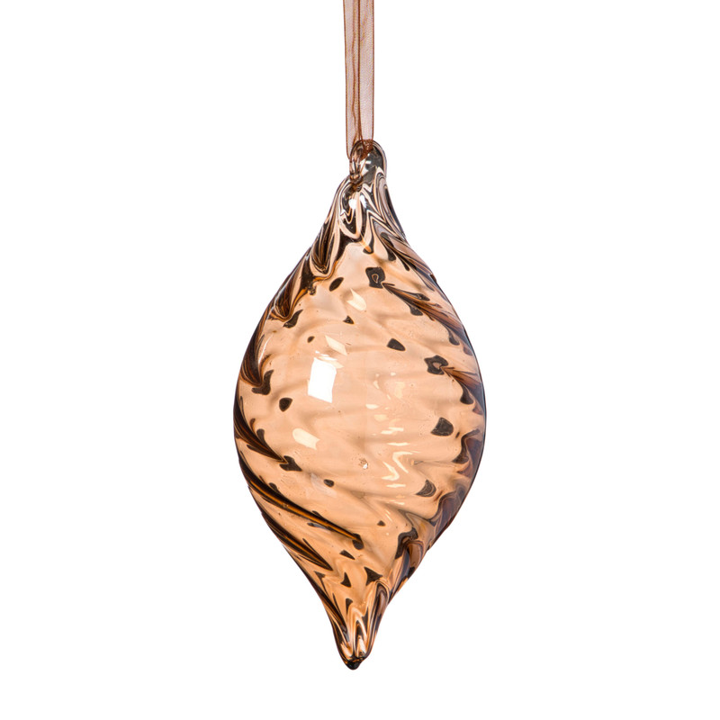 Kersthanger olive - bruin - ø6.5x13 cm