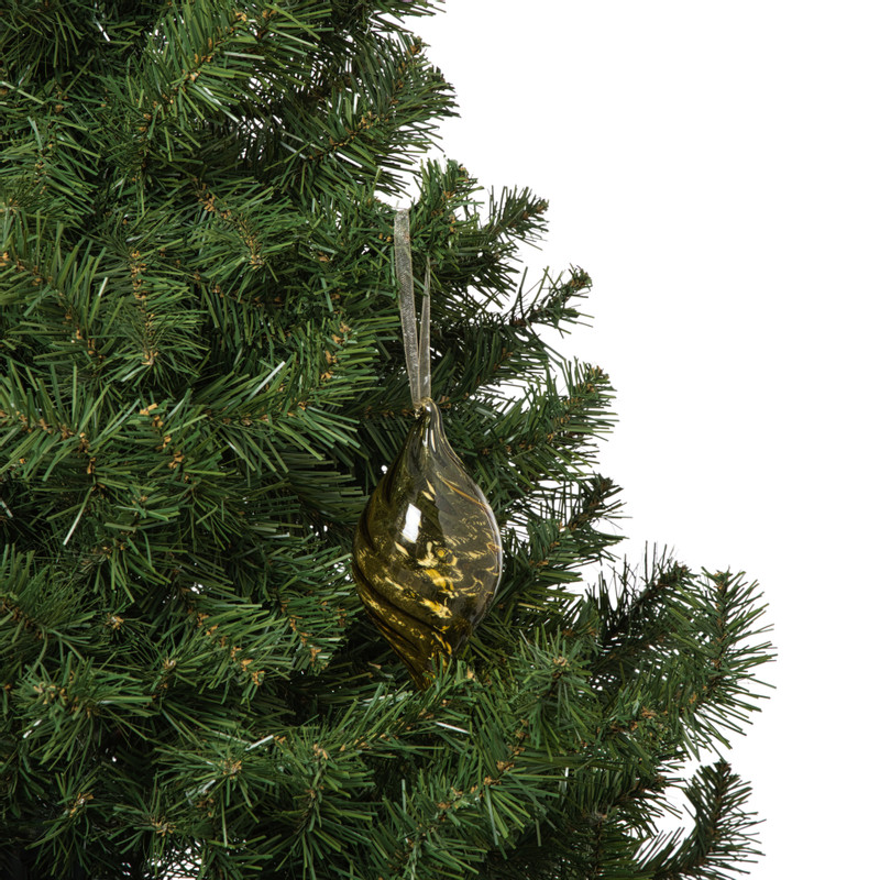 Kersthanger olive - groen - ø6.5x13 cm