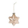 Kersthanger ster - bruin - 8x8x4 cm