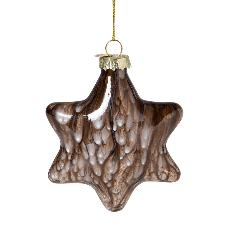 Kersthanger ster - zwart - 8x8x4 cm