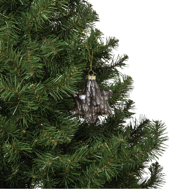 Kersthanger ster - zwart - 8x8x4 cm