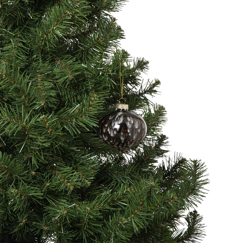 Kerstbal veren - zwart