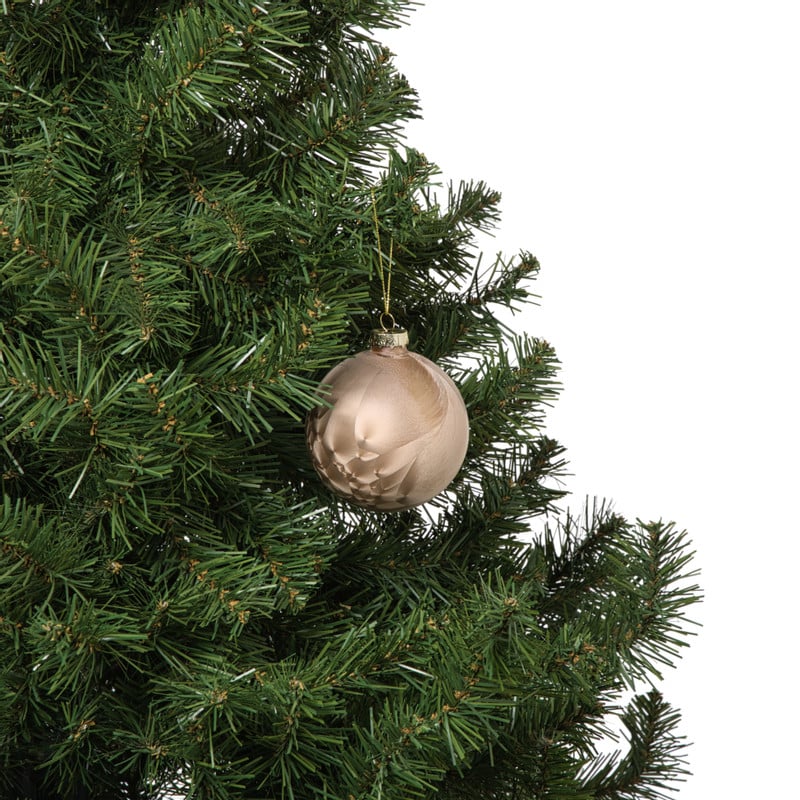 Kerstbal satijn - lichtbruin