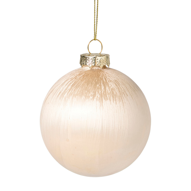 Kerstbal satijn - champagnekleurig