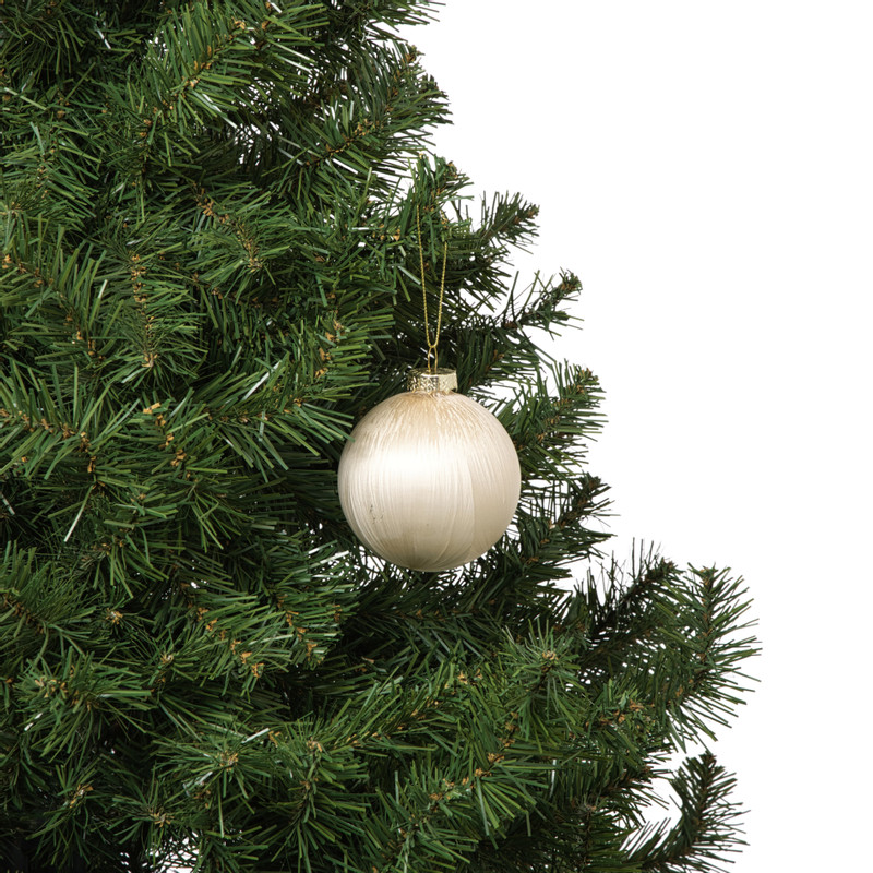 Kerstbal satijn - champagnekleurig